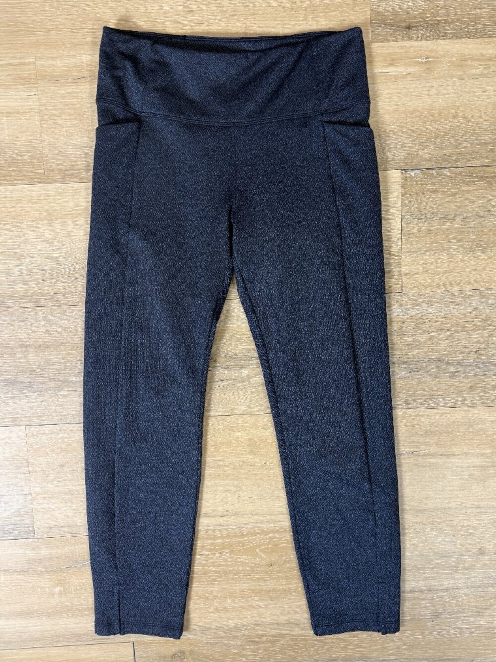 Athleta Mercer Navy Herringbone High Waist Cropped Tight Legging | M